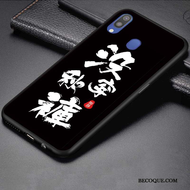 Samsung Galaxy M20 Coque Créatif Étui Incassable Tendance Fluide Doux Noir