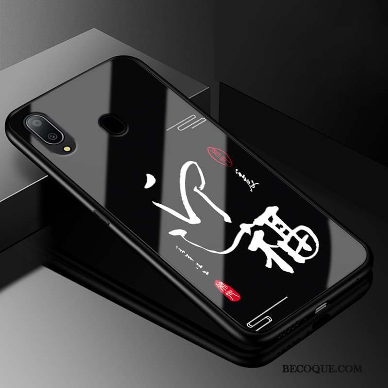 Samsung Galaxy M20 Coque Personnalité Verre Mode Incassable Protection Noir