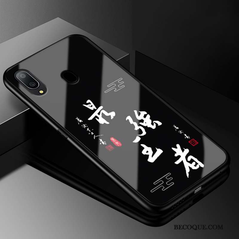 Samsung Galaxy M20 Coque Personnalité Verre Mode Incassable Protection Noir