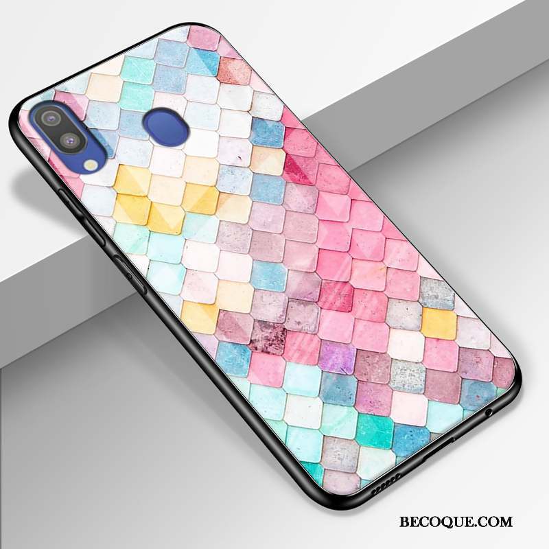 Samsung Galaxy M20 Coque Silicone Créatif Tout Compris Personnalité Rose Dessin Animé