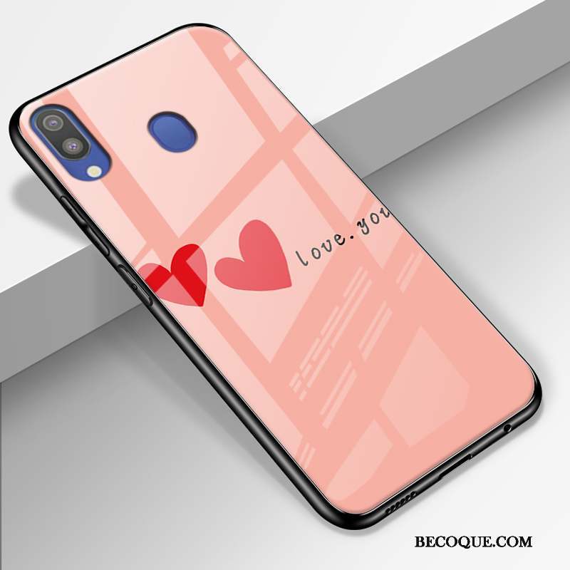 Samsung Galaxy M20 Coque Silicone Créatif Tout Compris Personnalité Rose Dessin Animé