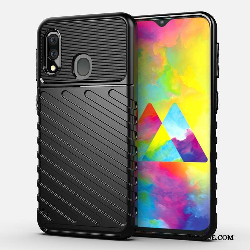 Samsung Galaxy M20 Coque Simple Incassable Protection Noir Tout Compris Téléphone Portable