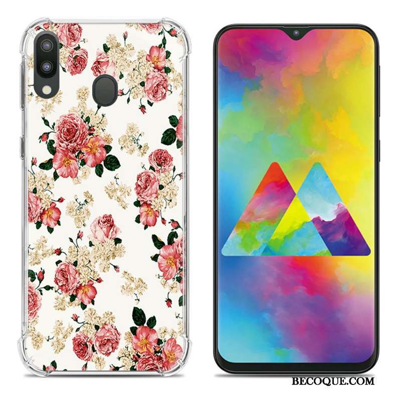 Samsung Galaxy M20 Coque Téléphone Portable Tendance Incassable Rose Étui Fluide Doux