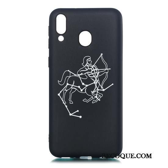 Samsung Galaxy M20 Coque Étui Délavé En Daim Très Mince Fluide Doux Téléphone Portable Ornements Suspendus