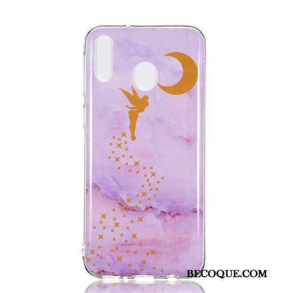 Samsung Galaxy M20 Dessin Animé Étui Coque De Téléphone Silicone Créatif Violet