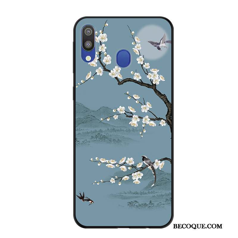 Samsung Galaxy M20 Protection Étui Délavé En Daim Incassable Coque De Téléphone Dessin Animé