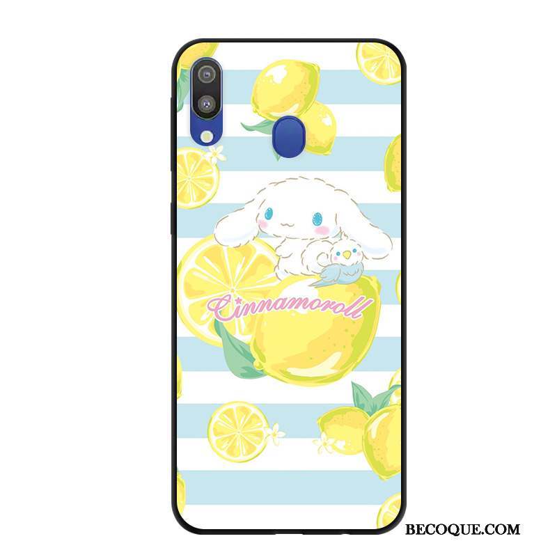 Samsung Galaxy M20 Protection Étui Délavé En Daim Incassable Coque De Téléphone Dessin Animé