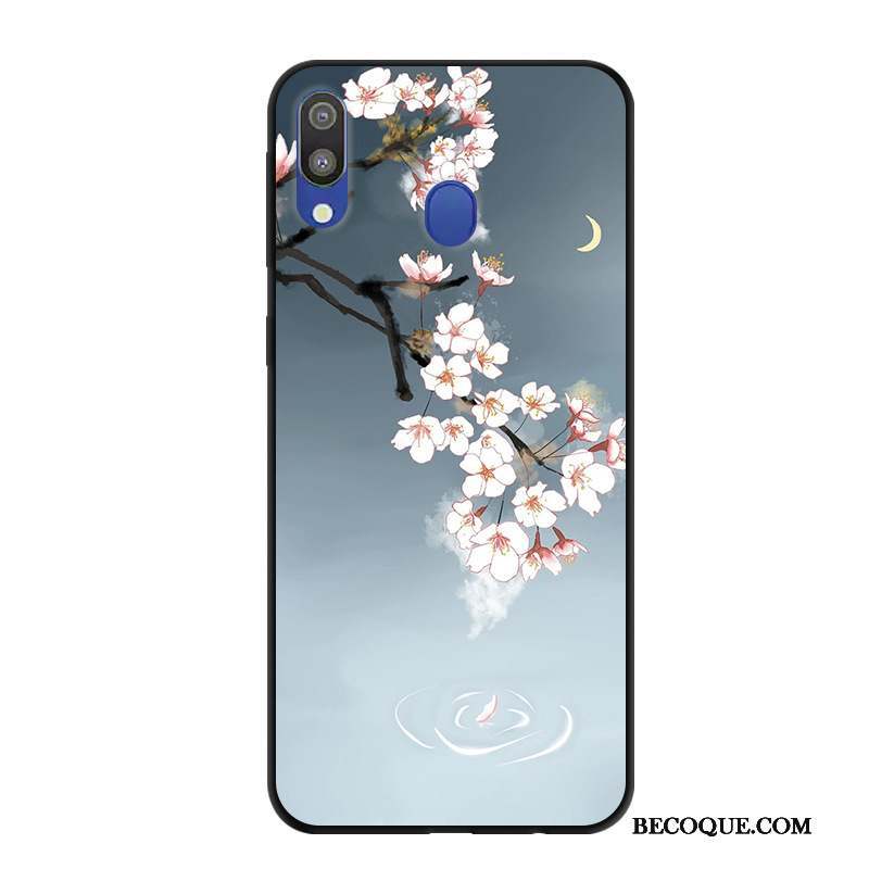 Samsung Galaxy M20 Protection Étui Délavé En Daim Incassable Coque De Téléphone Dessin Animé