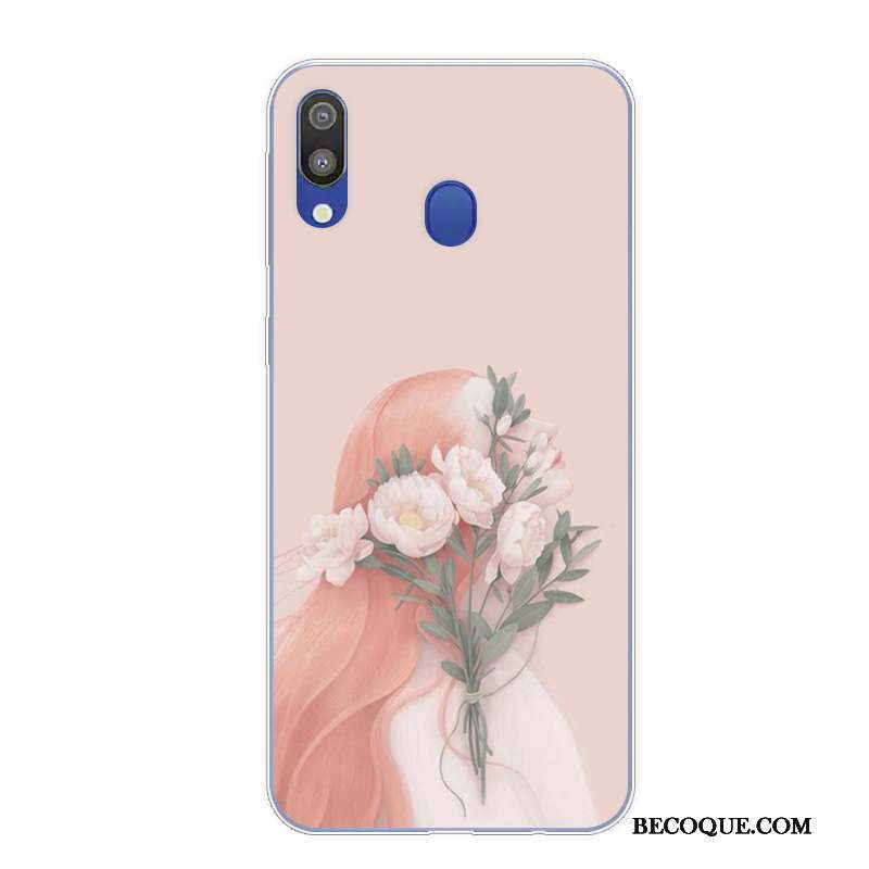 Samsung Galaxy M20 Rose Vintage Étui Coque De Téléphone Incassable Protection