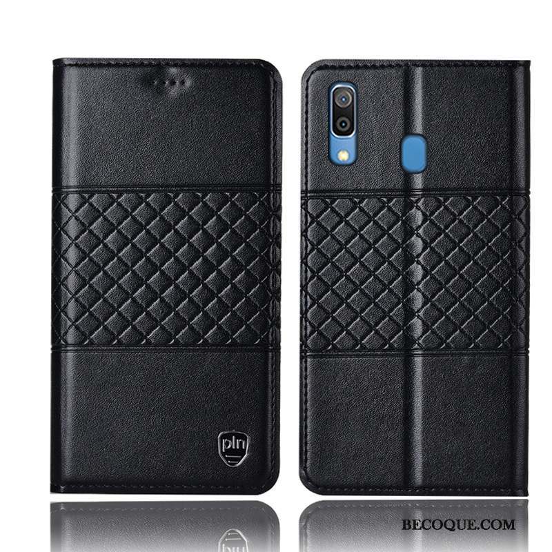 Samsung Galaxy M20 Étui En Cuir Coque De Téléphone Housse Protection Noir Incassable