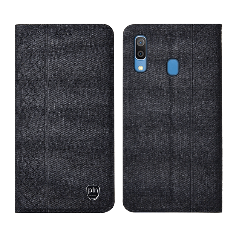 Samsung Galaxy M20 Étui Protection Étui En Cuir Clamshell Bleu Coque De Téléphone