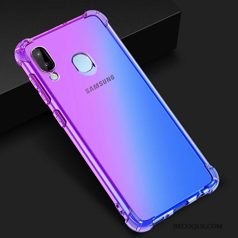 عبارة عن الرسم Samsung Galaxy M20 Étui Violet Coque De Téléphone Dégradé De Couleur Bleu