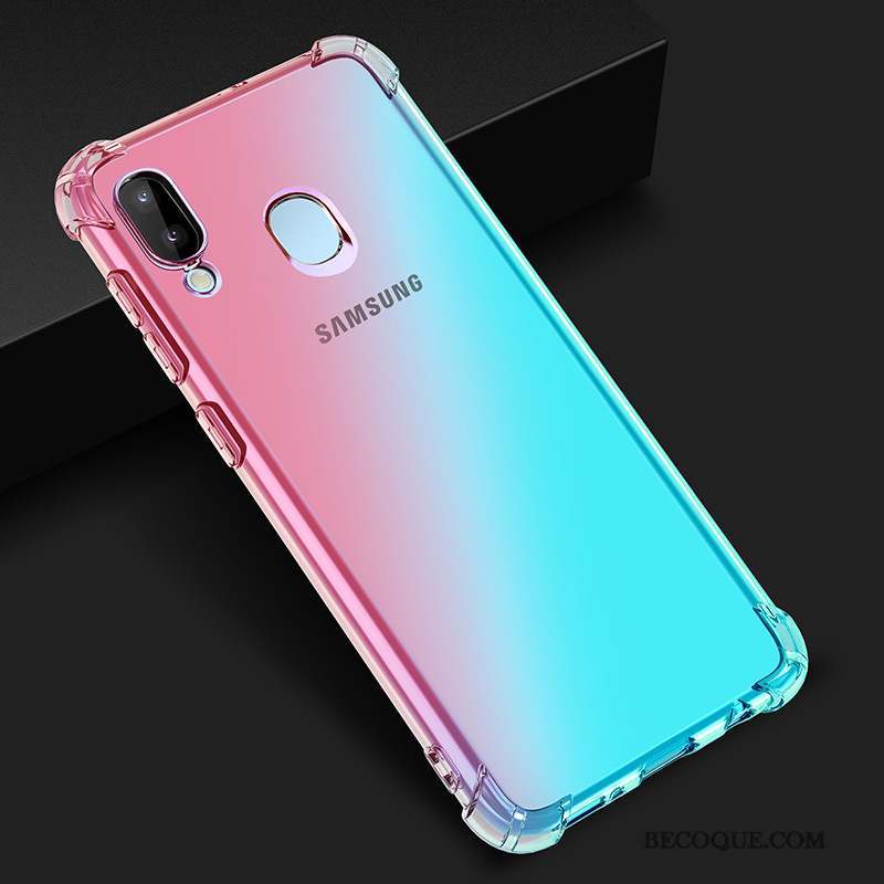 Samsung Galaxy M20 Étui Violet Coque De Téléphone Dégradé De Couleur Bleu