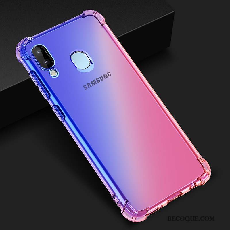 Samsung Galaxy M20 Étui Violet Coque De Téléphone Dégradé De Couleur Bleu