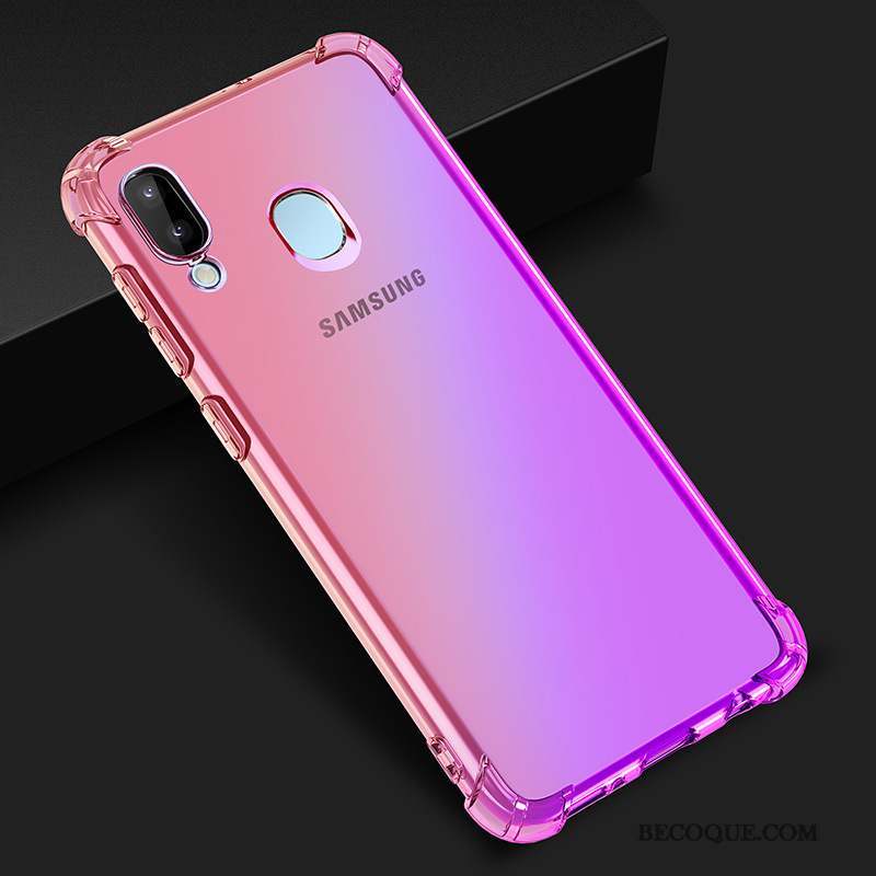 Samsung Galaxy M20 Étui Violet Coque De Téléphone Dégradé De Couleur Bleu