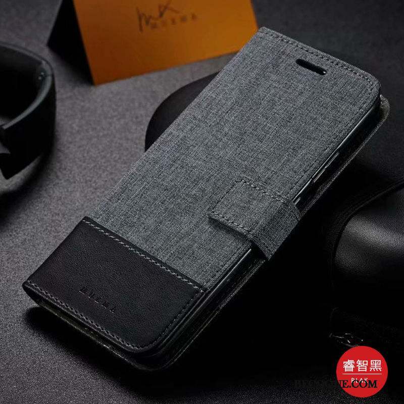 Samsung Galaxy M30s Coque De Téléphone Housse Gris Étui En Cuir Incassable Tissu