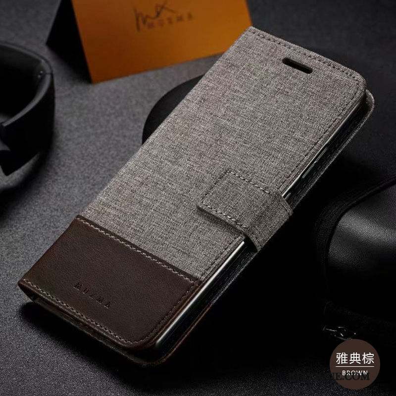 Samsung Galaxy M30s Coque De Téléphone Housse Gris Étui En Cuir Incassable Tissu