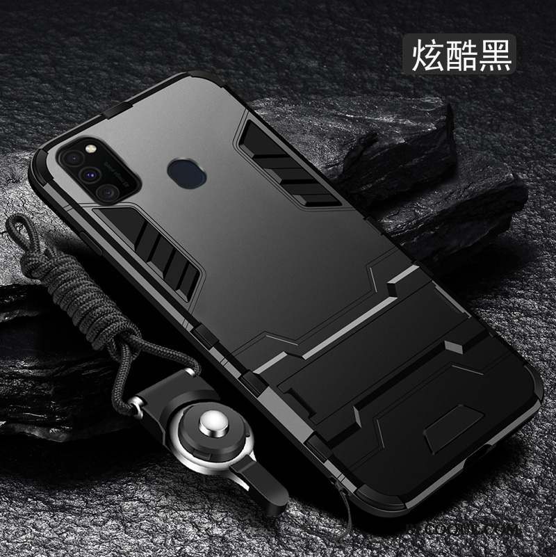 Samsung Galaxy M30s Coque Fluide Doux Argent Silicone Étui Très Mince Tendance