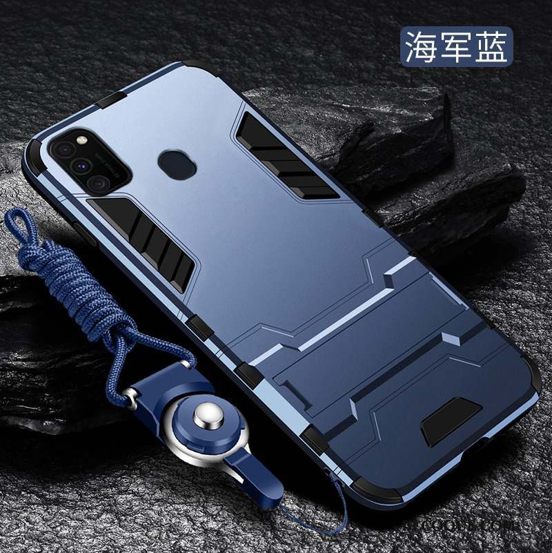 Samsung Galaxy M30s Coque Fluide Doux Argent Silicone Étui Très Mince Tendance