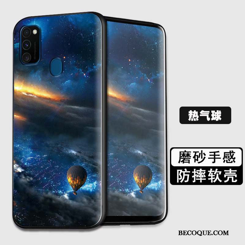 Samsung Galaxy M30s Coque Fluide Doux Noir Personnalité Silicone Tout Compris Étui