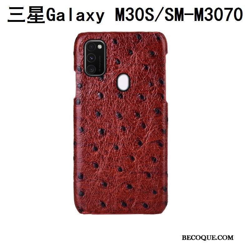 Samsung Galaxy M30s Coque Mode Cuir Véritable Étui Personnalisé Téléphone Portable