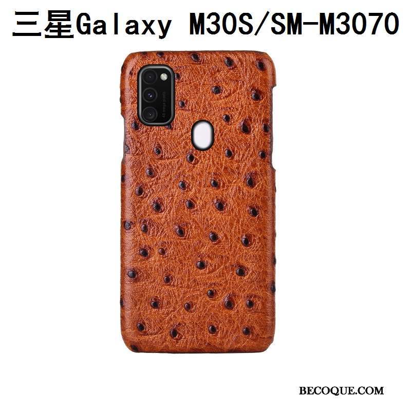 Samsung Galaxy M30s Coque Mode Cuir Véritable Étui Personnalisé Téléphone Portable