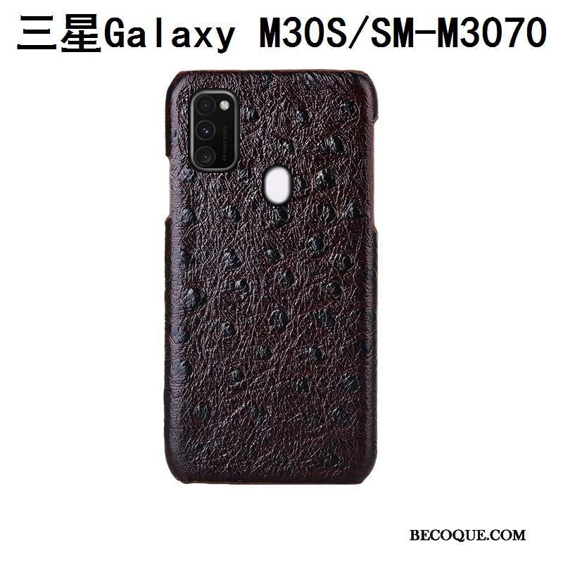 Samsung Galaxy M30s Coque Mode Cuir Véritable Étui Personnalisé Téléphone Portable