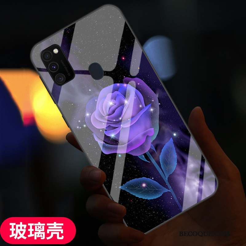 Samsung Galaxy M30s Coque Verre Trempé Incassable Nouveau Amoureux Fluide Doux Noir