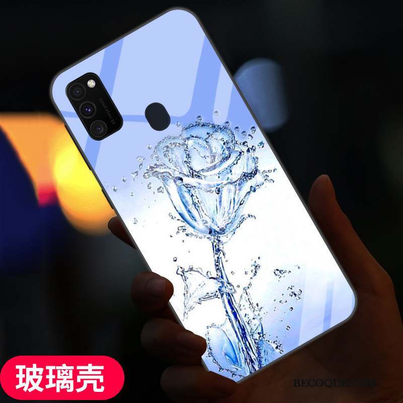 Samsung Galaxy M30s Coque Verre Trempé Incassable Nouveau Amoureux Fluide Doux Noir