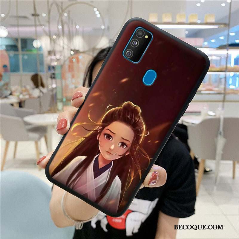 Samsung Galaxy M30s Coque Étui Fluide Doux Tendance Violet Dessin Animé Incassable