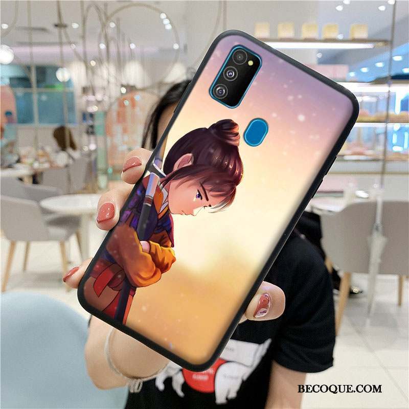 Samsung Galaxy M30s Coque Étui Fluide Doux Tendance Violet Dessin Animé Incassable