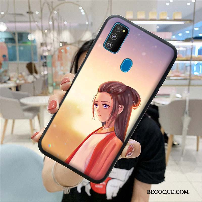 Samsung Galaxy M30s Coque Étui Fluide Doux Tendance Violet Dessin Animé Incassable