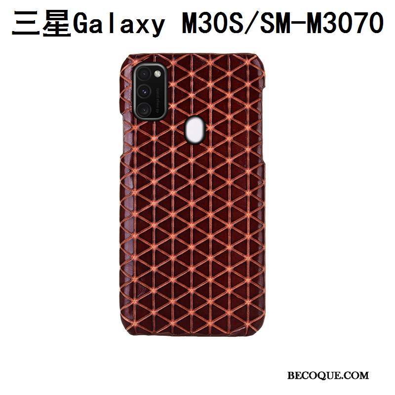 Samsung Galaxy M30s Personnalisé Cuir Véritable Couvercle Arrière Coque Mode Protection