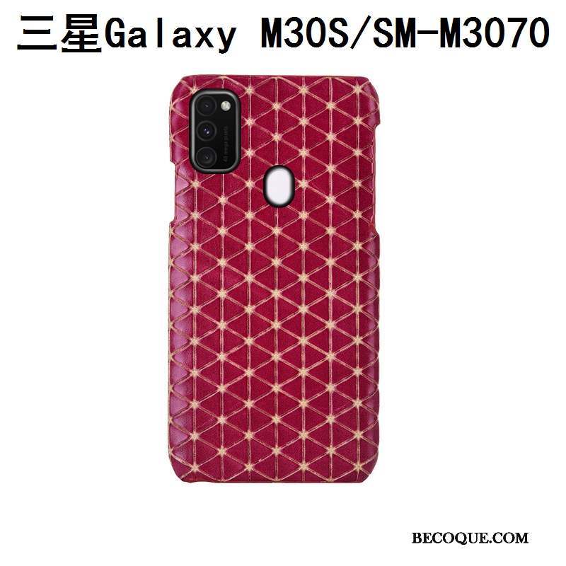 Samsung Galaxy M30s Personnalisé Cuir Véritable Couvercle Arrière Coque Mode Protection