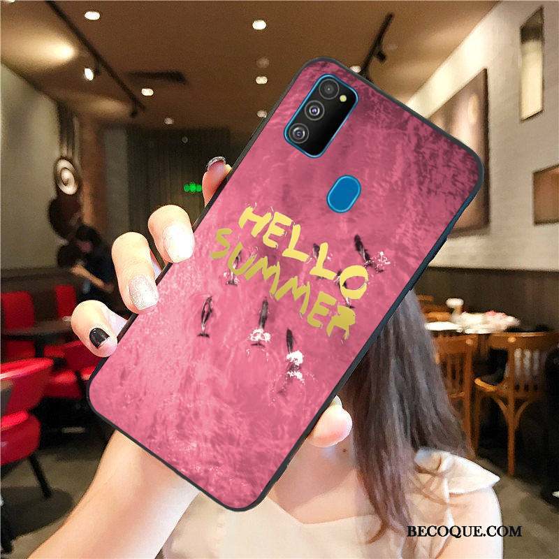 Samsung Galaxy M30s Personnalité Étui Vent Dessin Animé Coque De Téléphone Délavé En Daim