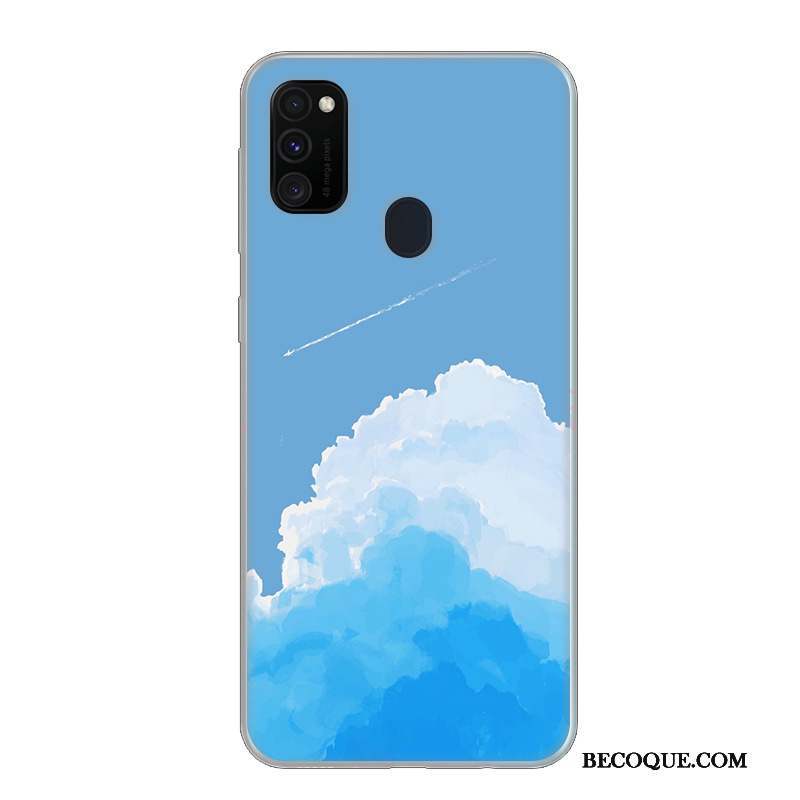 Samsung Galaxy M30s Protection Coque De Téléphone Petit Bleu Tendance Frais