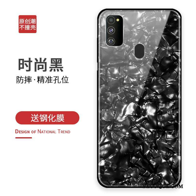 Samsung Galaxy M30s Silicone Incassable Tout Compris Coque De Téléphone Verre Argent