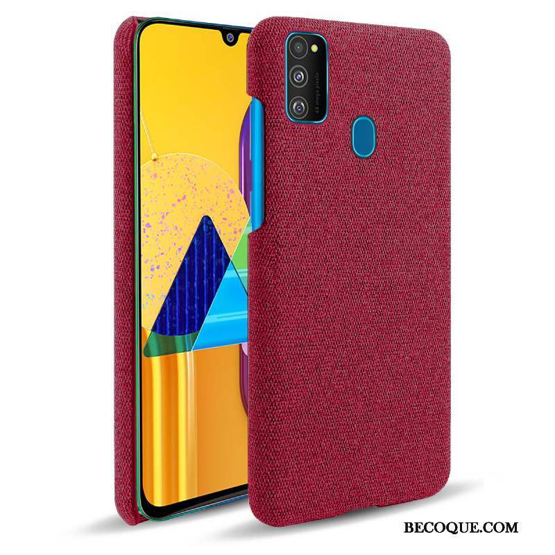 Samsung Galaxy M30s Tissu Protection Bordure Bleu Marin Coque De Téléphone Étui