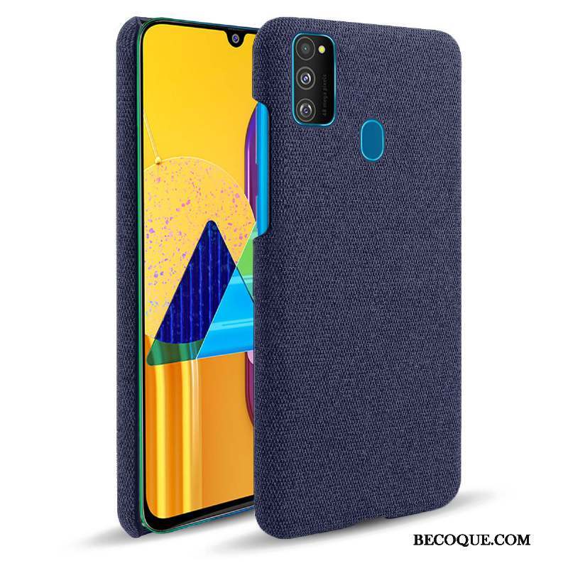 Samsung Galaxy M30s Tissu Protection Bordure Bleu Marin Coque De Téléphone Étui