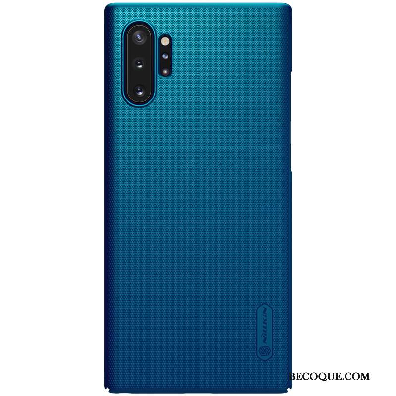 Samsung Galaxy Note 10+ Bleu Délavé En Daim Coque De Téléphone Protection Étui Or