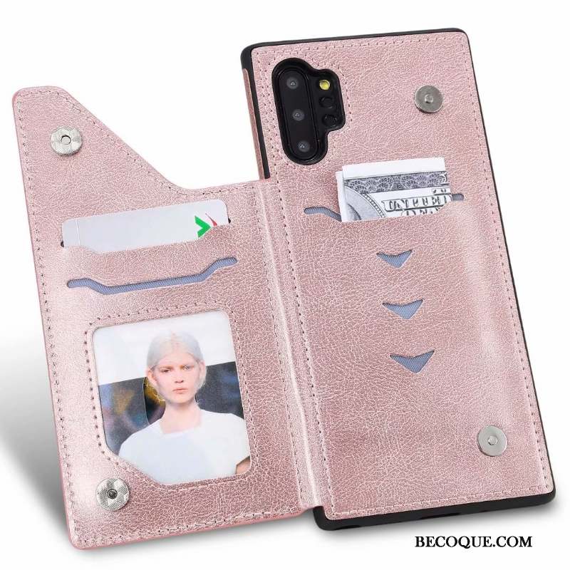 Samsung Galaxy Note 10+ Coque De Téléphone Carte Sac Carte Étui En Cuir Portefeuille