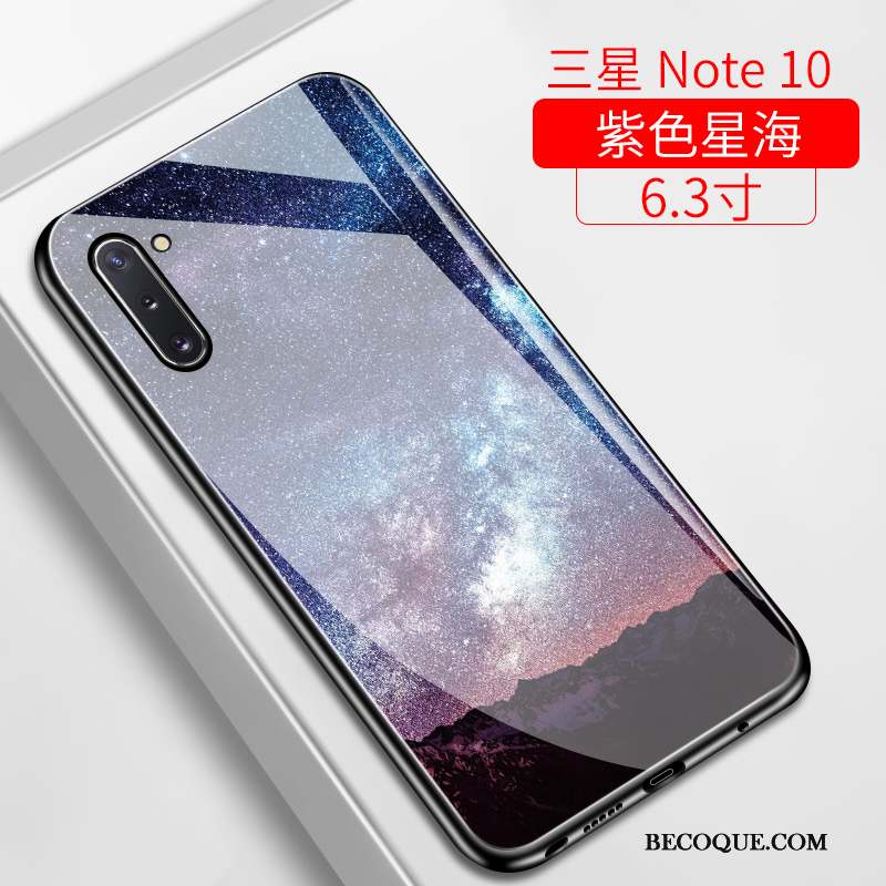 Samsung Galaxy Note 10 Coque Miroir Silicone Net Rouge Incassable Tout Compris Ciel Étoilé