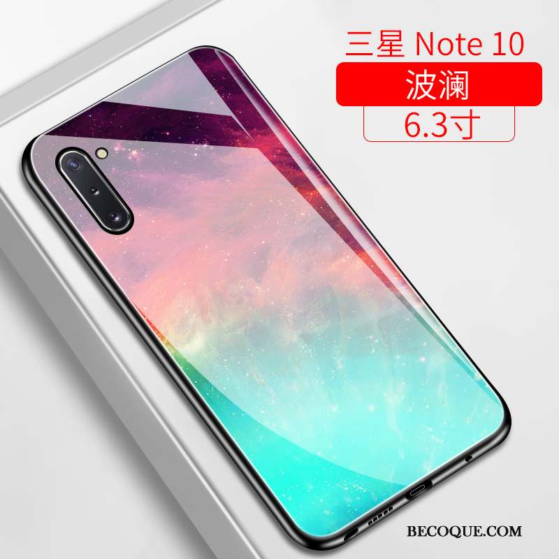 Samsung Galaxy Note 10 Coque Miroir Silicone Net Rouge Incassable Tout Compris Ciel Étoilé