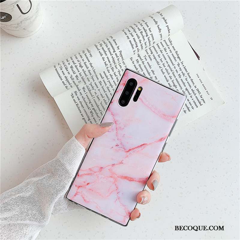 Samsung Galaxy Note 10+ Coque Personnalité Délavé En Daim Incassable Net Rouge Tout Compris Créatif