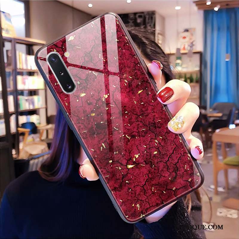 Samsung Galaxy Note 10 Coque Rose Tout Compris Ornements Suspendus Verre Modèle Fleurie Personnalité