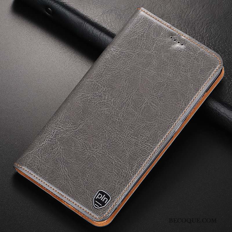 Samsung Galaxy Note 10+ Housse Étui En Cuir Gris Incassable Protection Coque De Téléphone