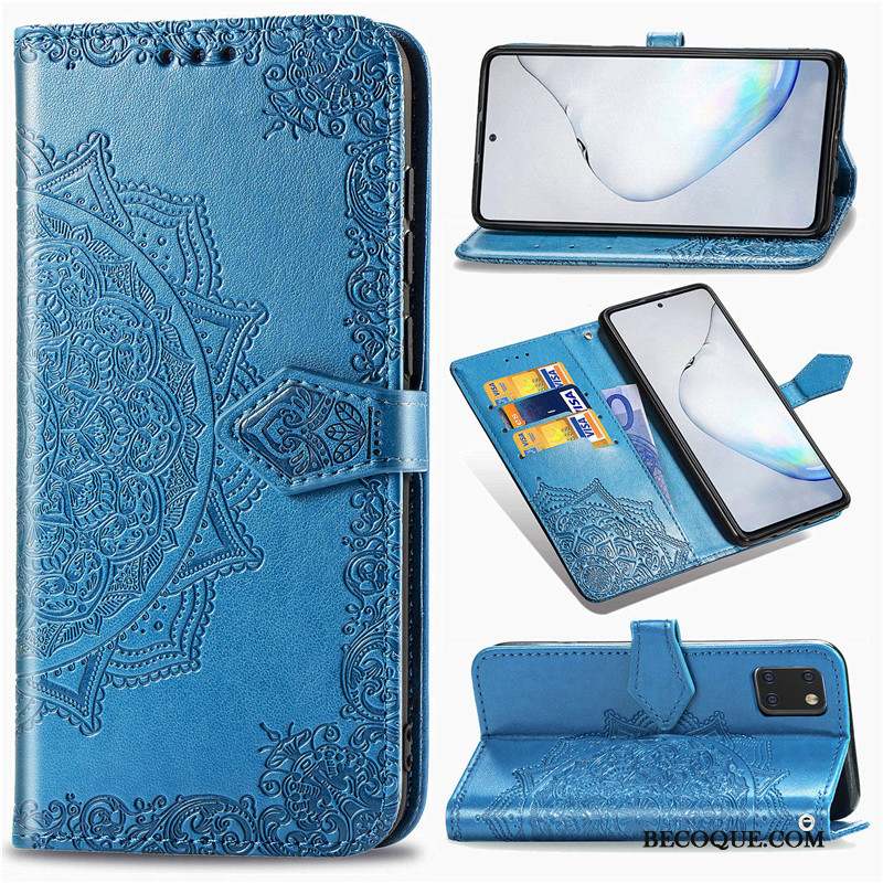 Samsung Galaxy Note 10 Lite Coque Couleur Unie Étui Housse Gaufrage Protection Vert