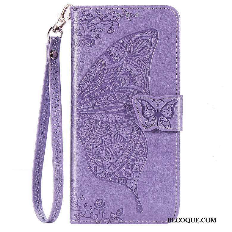 Samsung Galaxy Note 10 Lite Coque Fleur Rose Protection Papillon Clamshell Étui En Cuir