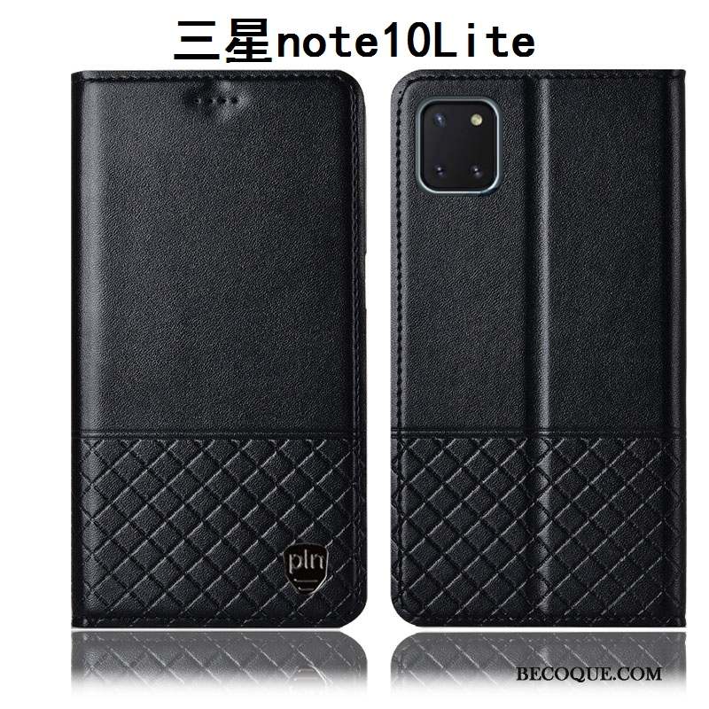 Samsung Galaxy Note 10 Lite Coque Incassable Étui En Cuir Protection Noir Tout Compris Housse