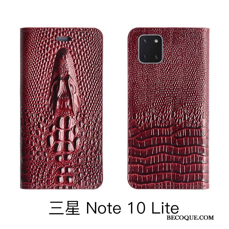 Samsung Galaxy Note 10 Lite Coque Étui Jaune Étui En Cuir Cuir Véritable Protection Bovins